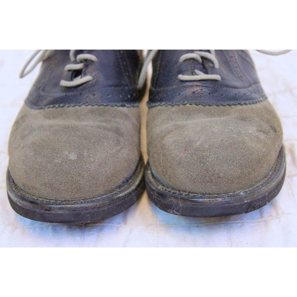 Walk Over Suede Shoes Saddle Grey Black Mens 8.5 Dress Dance Costume Uniform - Picture 3 of 12